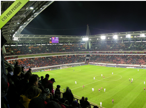 Foto eines Fussballspiels im Hamburger Millerntor Stadion